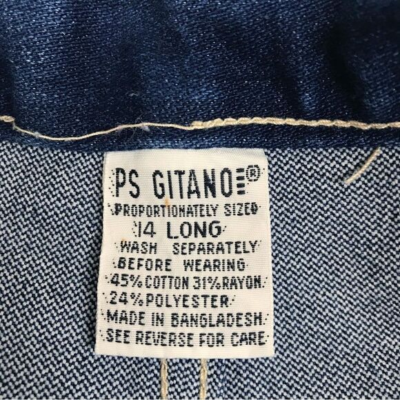 Vintage GITANO 80s High Rise Mom Jeans Tapered Leg Dark Wash Size 14 Tall Long - Picture 4 of 12